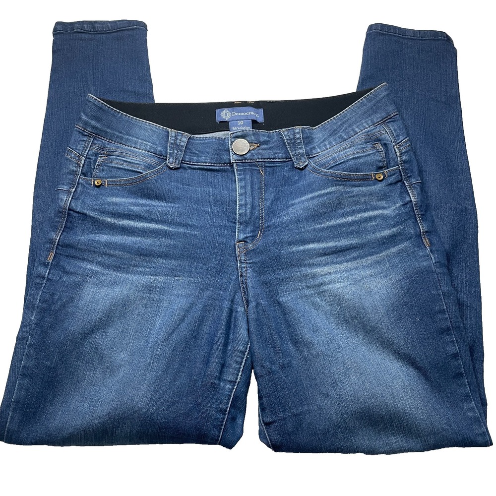 Democracy Jeans Womens 10 Ab-Solution Blue‎ Stretch Skinny Denim 32x30 Slim Fit